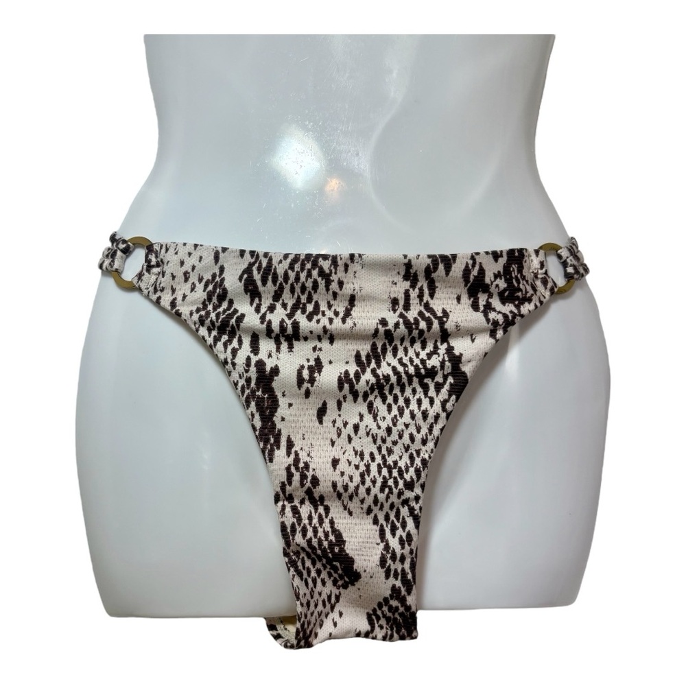 BCBGMAXAZRIA Snakeskin Print Bikini Bottom - Picture 2 of 8